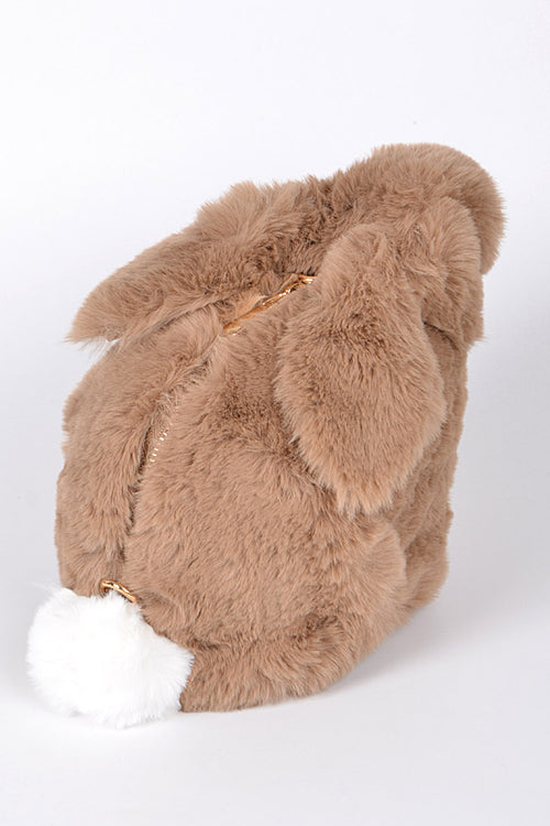 Bunny Furry Clutch-Khaki