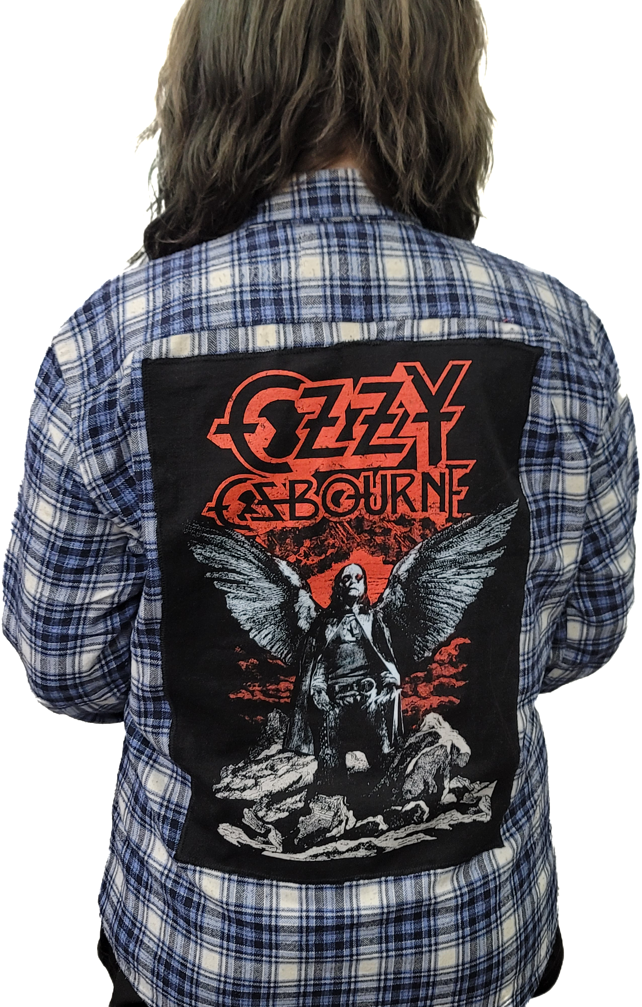 Blue Ozzy wings Custom Flannel