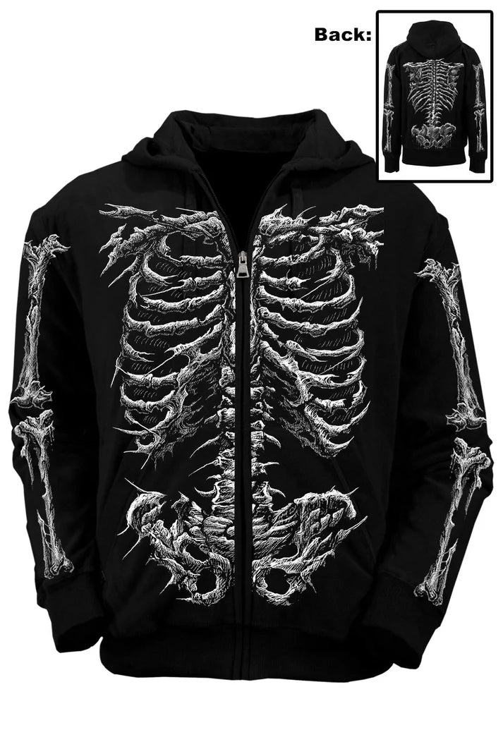 Dead Inside Skeleton Zip w/Skel – ShirtsNThingsAZ
