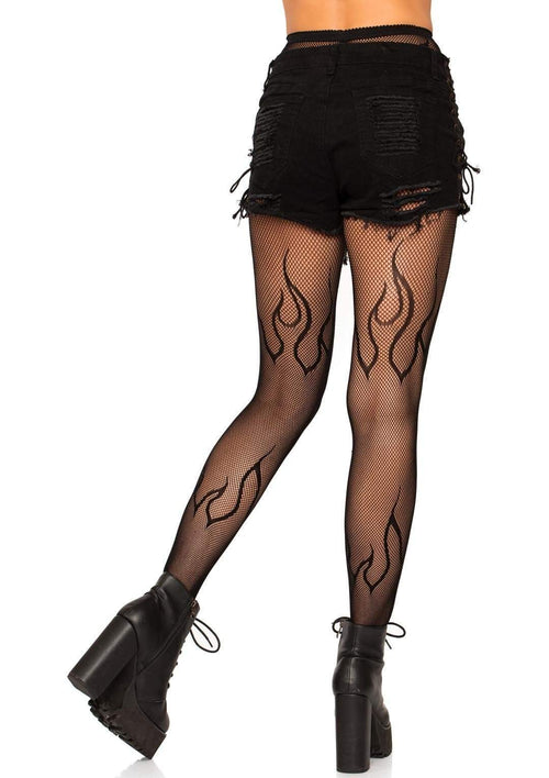 Flame Net Tights Black