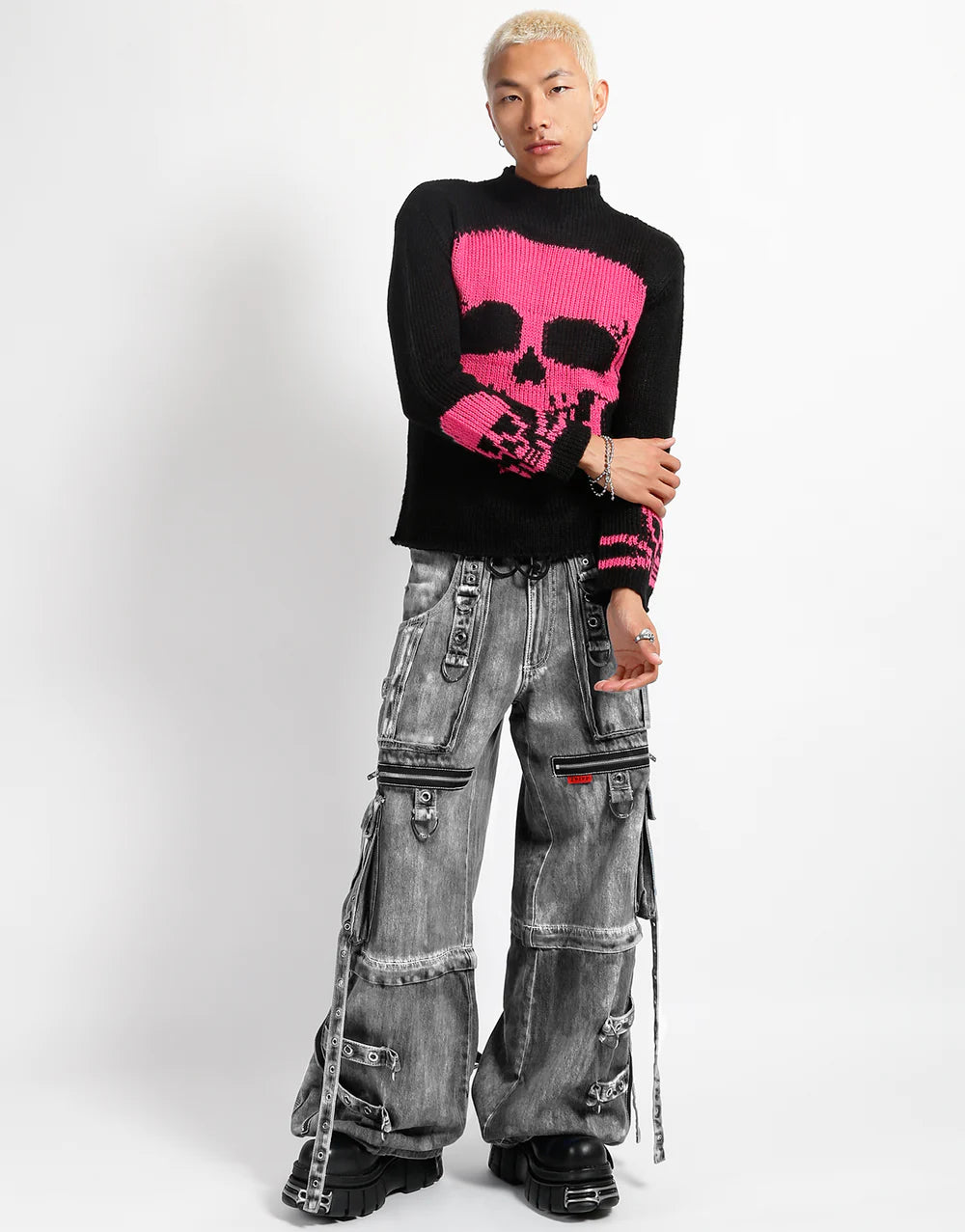 の*こ様 モ*ん様 Trippnyc Fog wash X strap pant X-STRAP PANT FOG WASH DENIM – trashandvaudeville