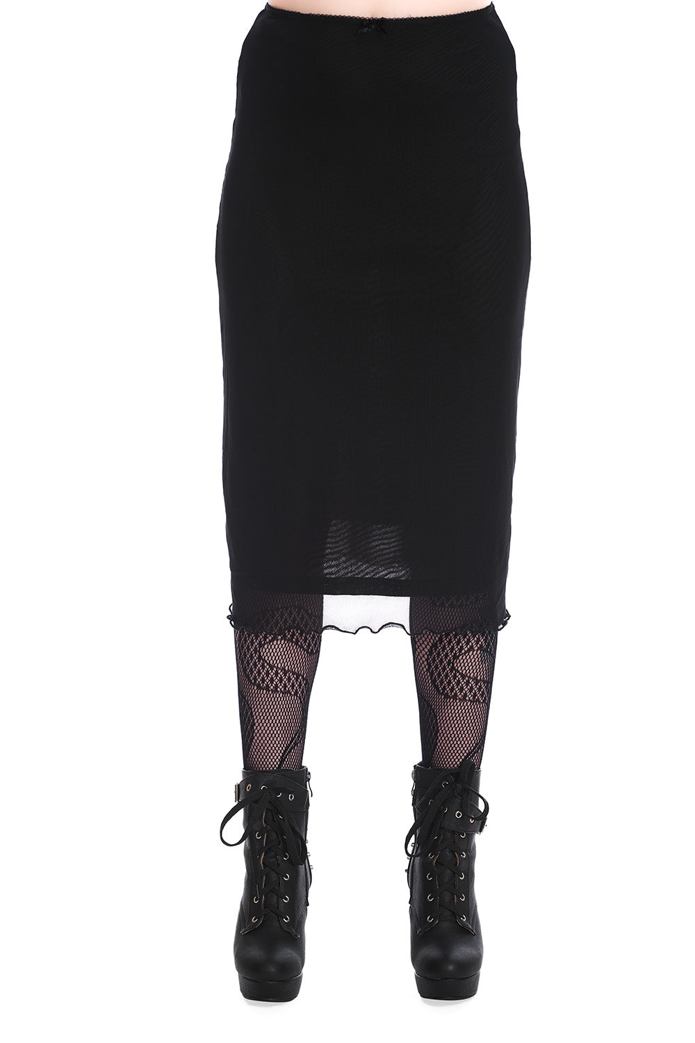 LINED MESH LONG SKIRT main image 0
