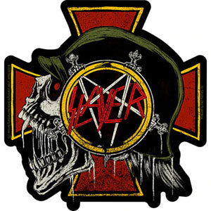 Slayer band patch with Skeleton in a Helmet