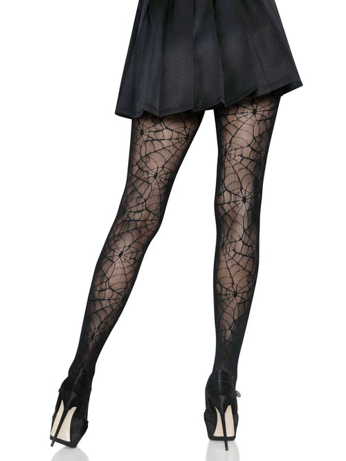 Spider Lace Pantyhose Black