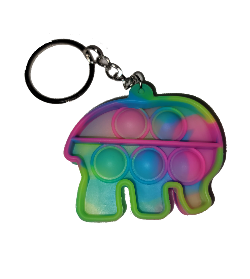 Elephant Fidget Popper Keychain