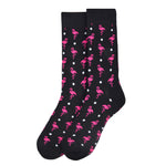 Flamingos on Black Socks