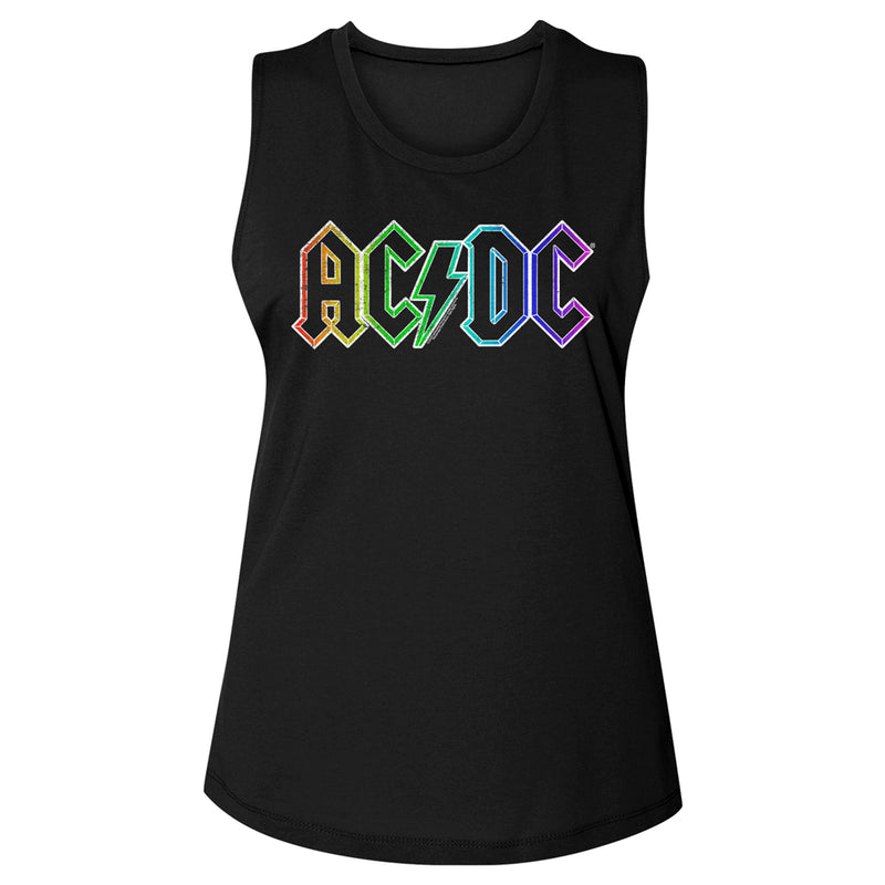 AC/DC Rainbow Logo Muscle Tank