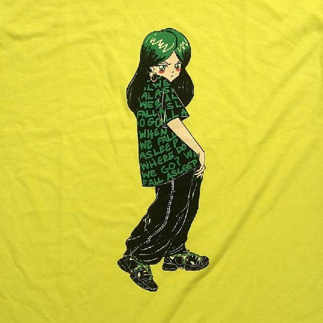 Billie Eilish Anime Green T-Shirt
