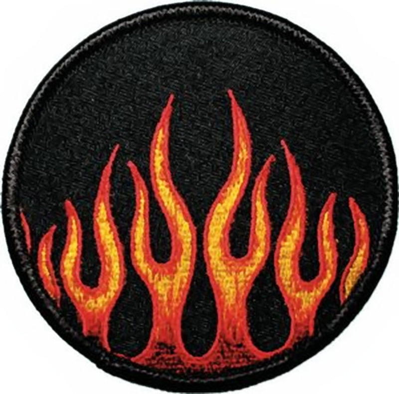Flames round Iron-On Patch
