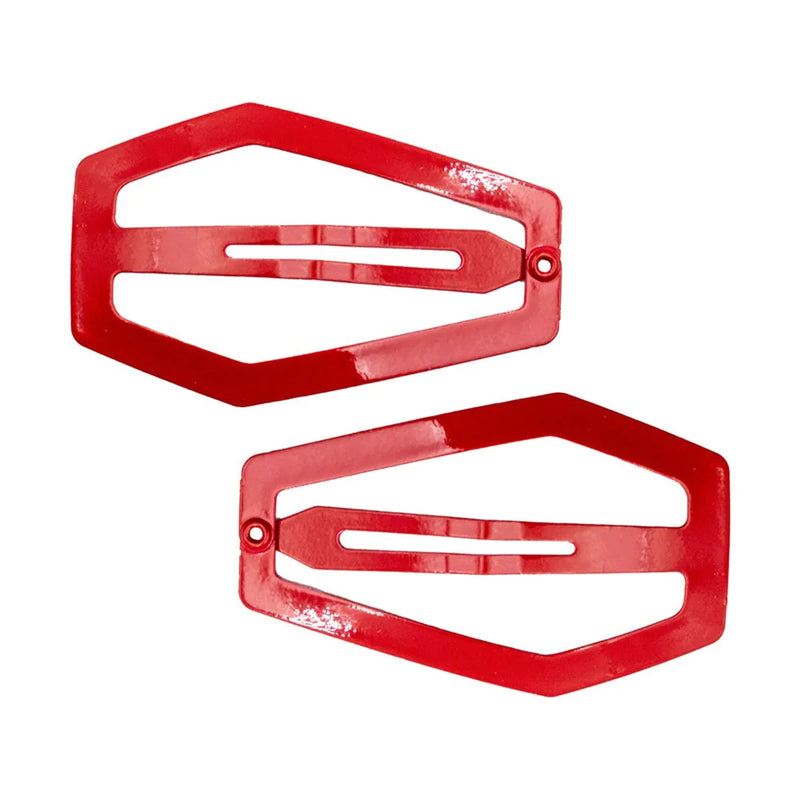 Coffin Hair Clip in Red - Pair