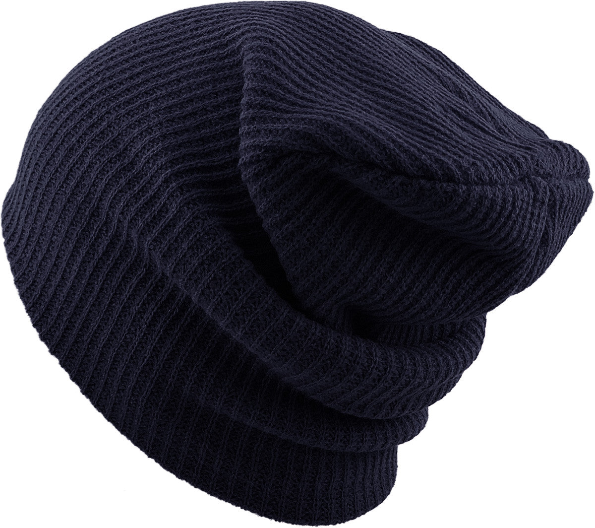 Navy Slouch Solid Beanie