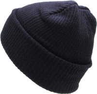Navy Slouch Solid Beanie