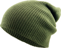 Olive Slouch Solid Beanie