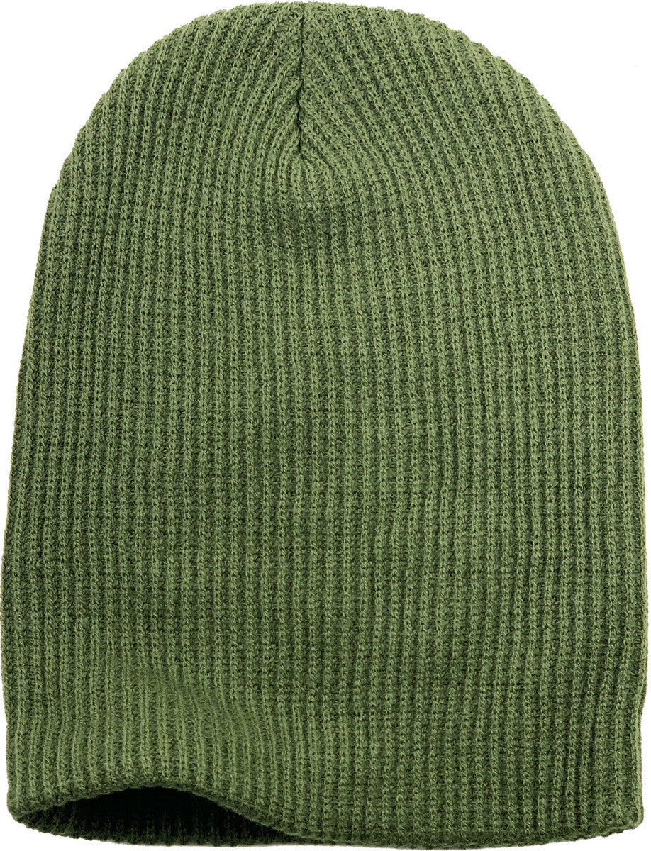 Olive Slouch Solid Beanie