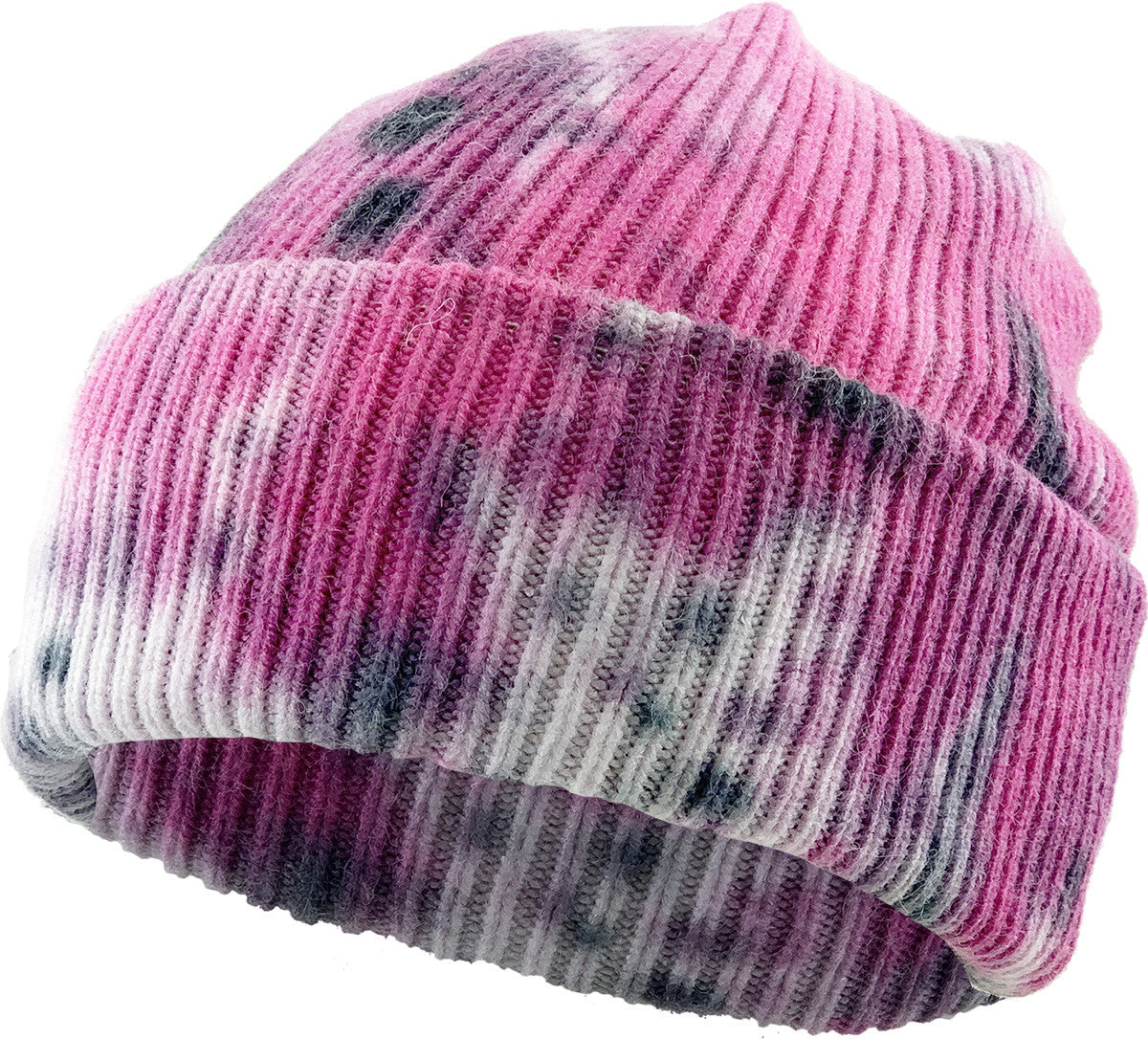 black and pink beanie