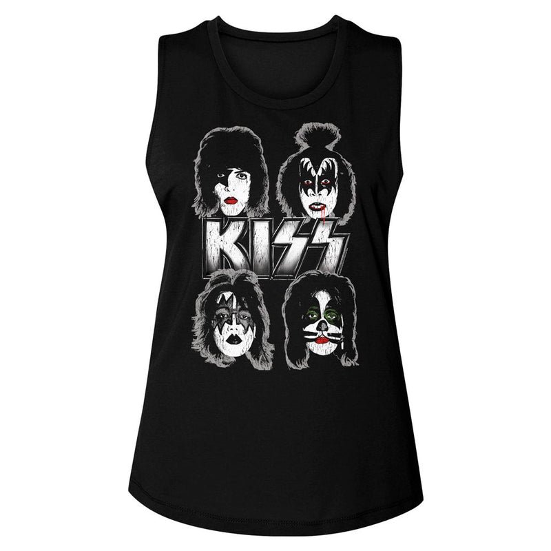 Kiss Band Faces Muscle Tank