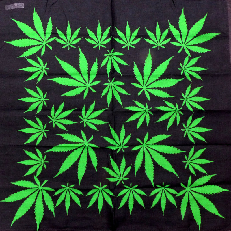 Weed All Over Black Square Bandana