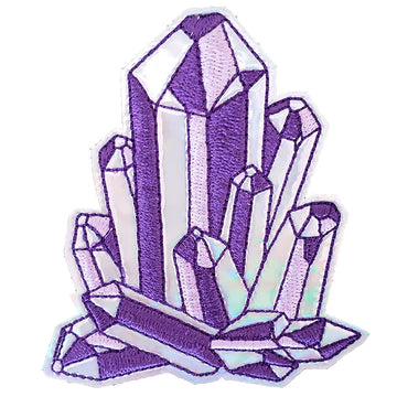 Purple Crystals Iron-On Patch