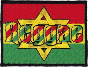 Rasta-Reggae Star Iron-On Patch