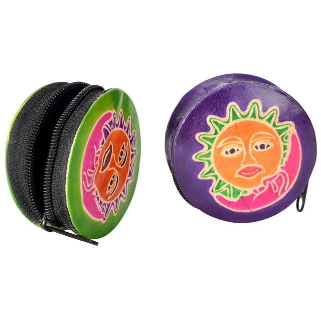 Sun & Moon zip coin pouch