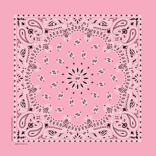 Light Pink Traditional Paisley Square Bandana
