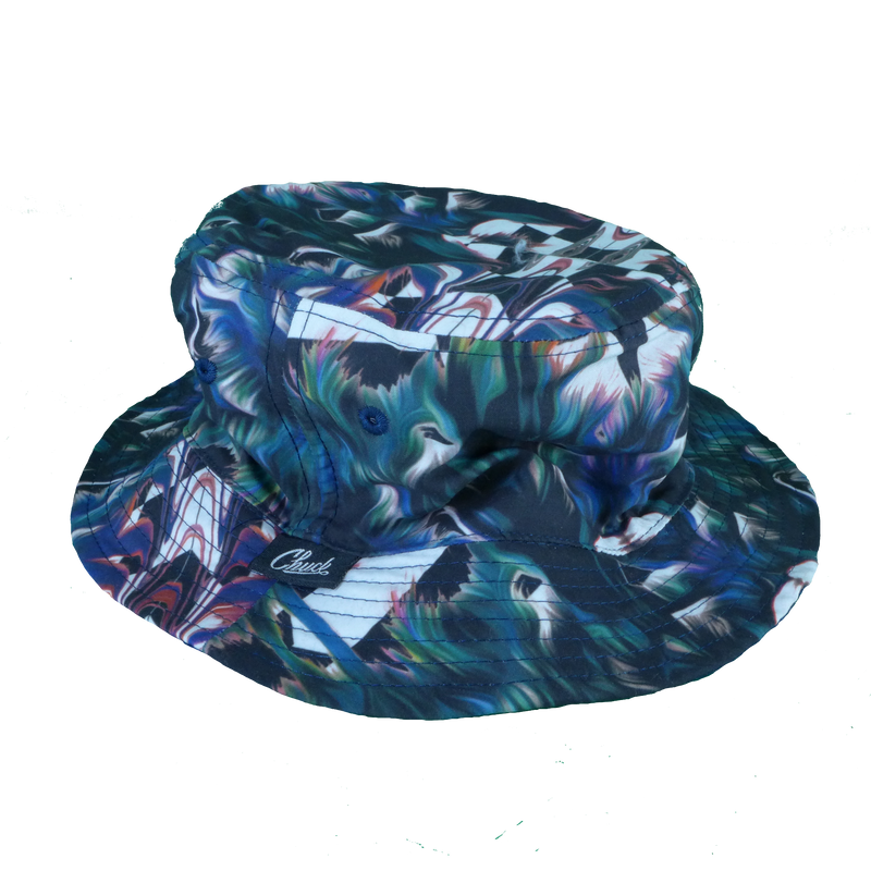 Distorted Blue/Green Reversible Bucket Hat