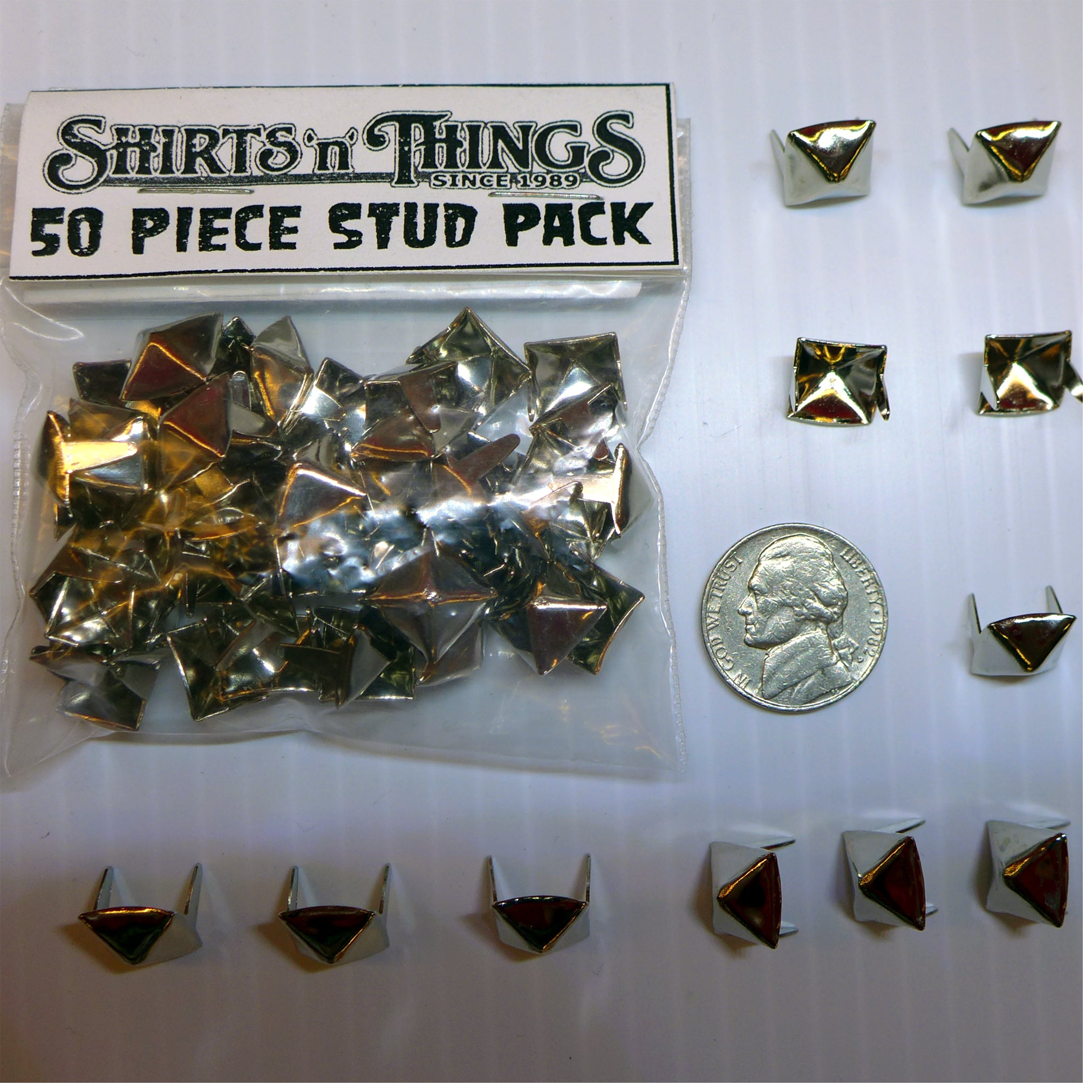 Pyramid Studs Silver-50 pack – ShirtsNThingsAZ