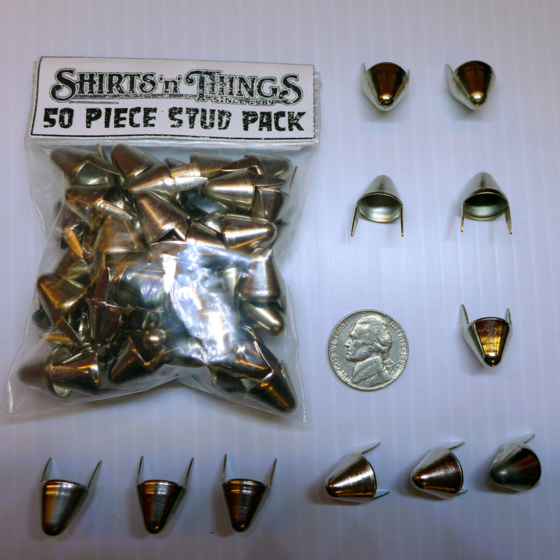 Tall English 77 Studs Silver-50 Pack