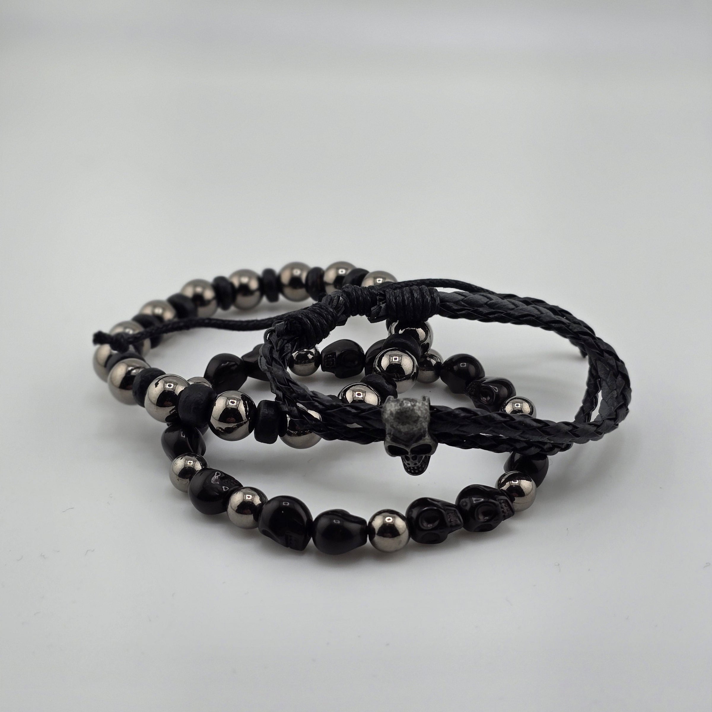 BR-3pk Bead/Braid Skull Set
