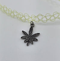 NK-Green Tattoo Choker W/ weed
