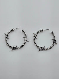 Barb Wire Hoops Earrings