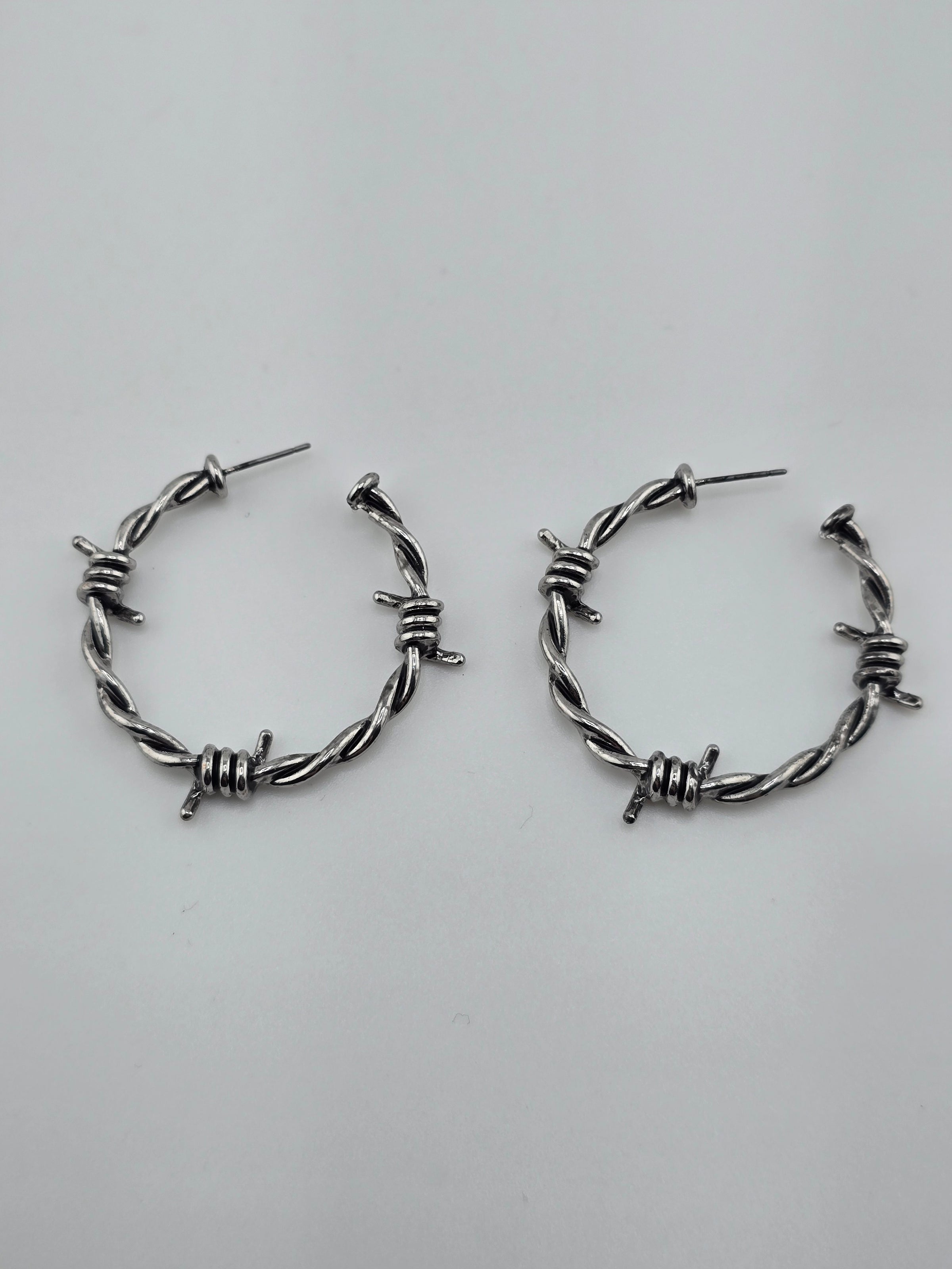 Barb Wire Hoops Earrings