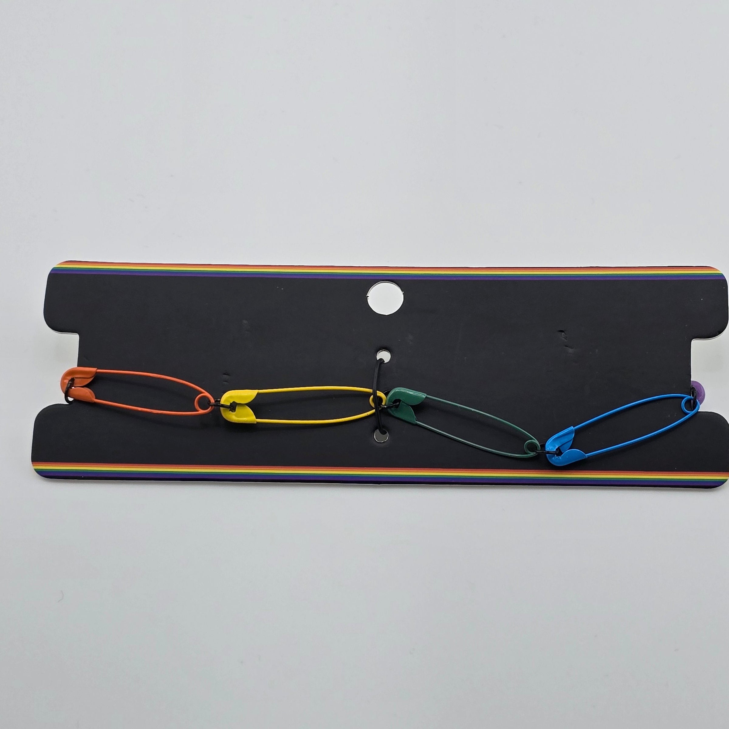 NK-Rainbow Safety Pin Choker