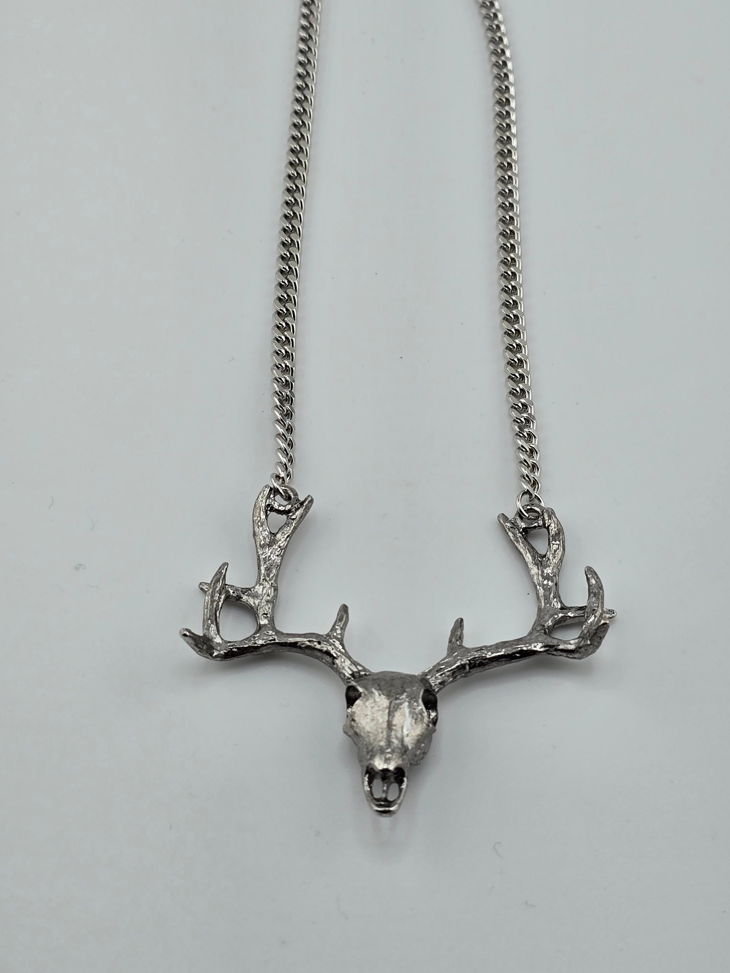 Deer Skull on Chain Silver