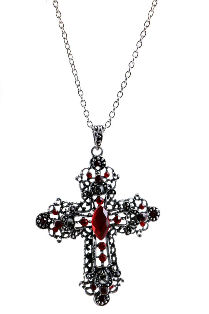 NK-95 mm Garnet Filigree Cross