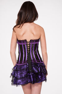 Corset Frilly W/Bow Pur & Blk