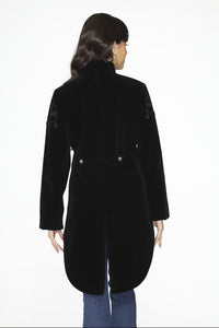 Blk Velvet Tailed Jacket