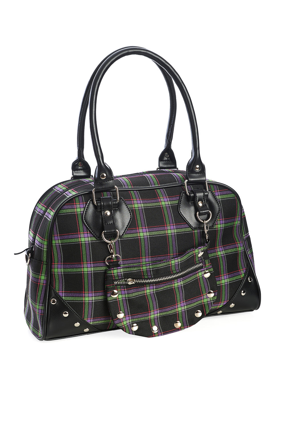 Duncan Shoulder Bag Green Plaid