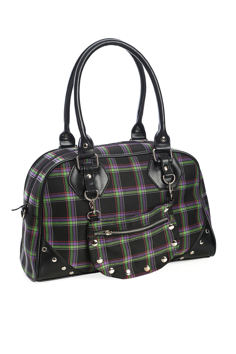 Duncan Shoulder Bag Green Plaid