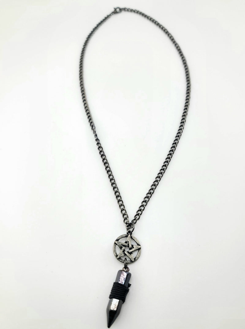 NK-Pentacle w/wrapped blk stone