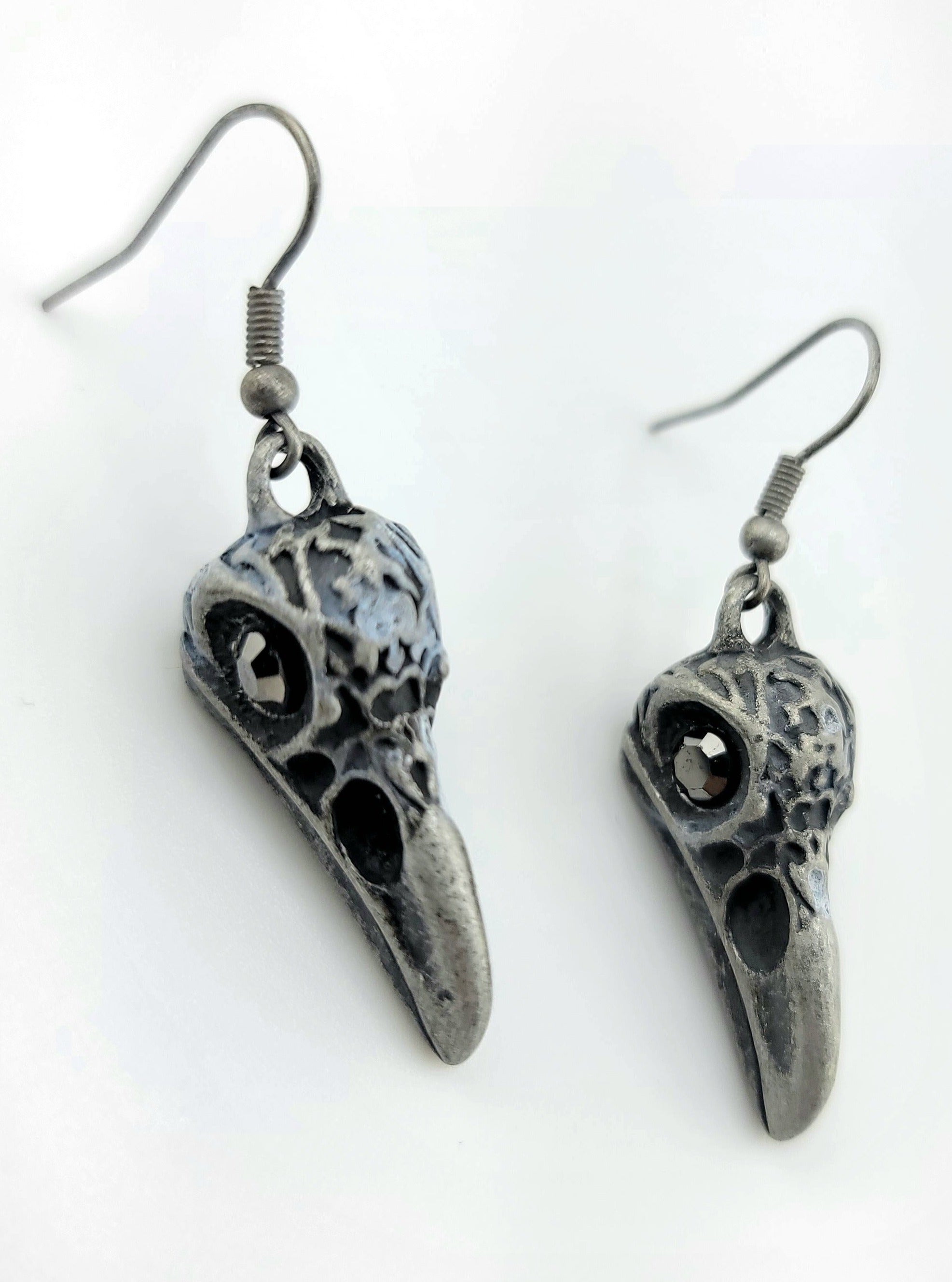 ER-Bird Skull Silver w/red eyes