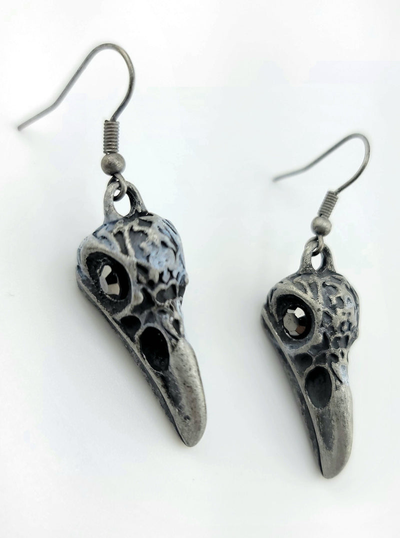 ER-Bird Skull Silver w/red eyes
