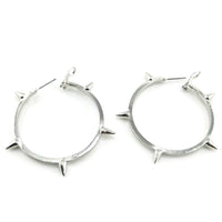 ER-Silver Spikes Hoops