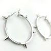 ER-Silver Spikes Hoops