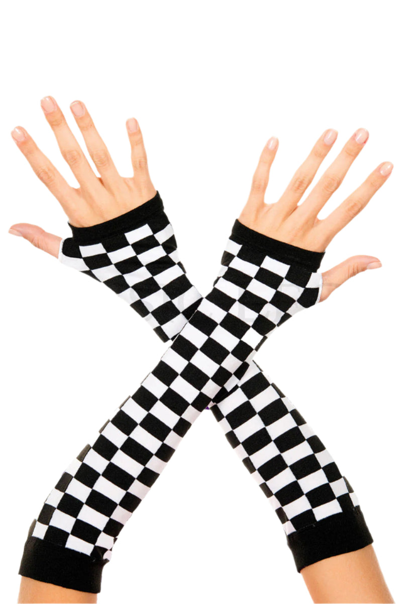 Arm Warmer-Checker B/W