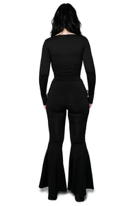 Alice Lace Up Flare Pants Blk