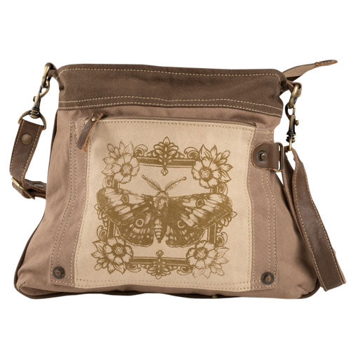 Tan/Green Canvas Moth Bag