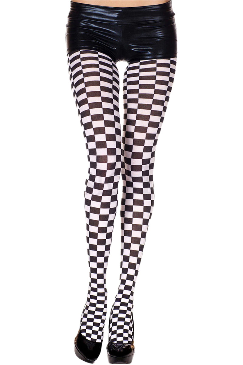 Checkerboard B/W Pantyhose
