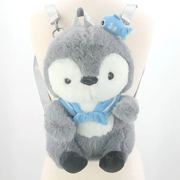 Fuzzy Baby Penguin Backpack