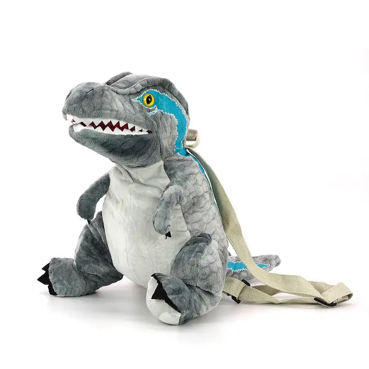 Grey Dino Plushy Backpack